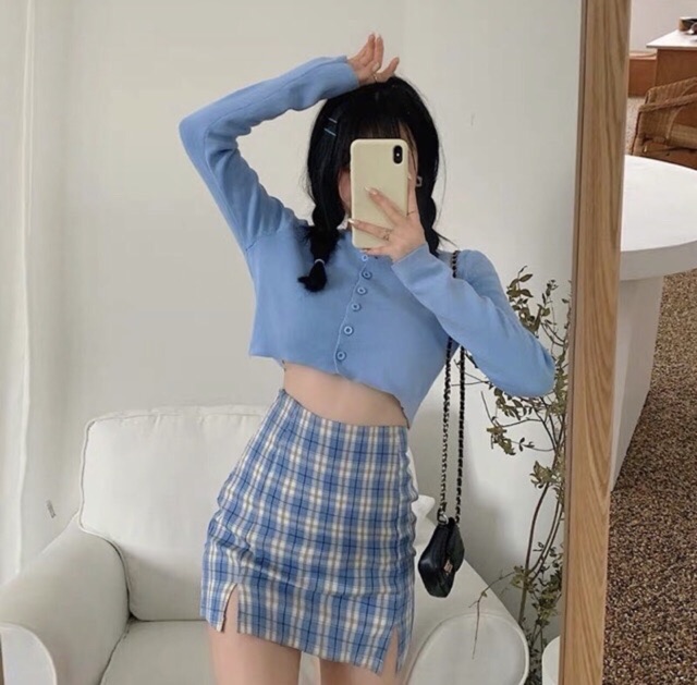 Chân váy ngắn kẻ caro nhiều màu ulzzang ( hình shop tự chụp/sẵn ) | BigBuy360 - bigbuy360.vn