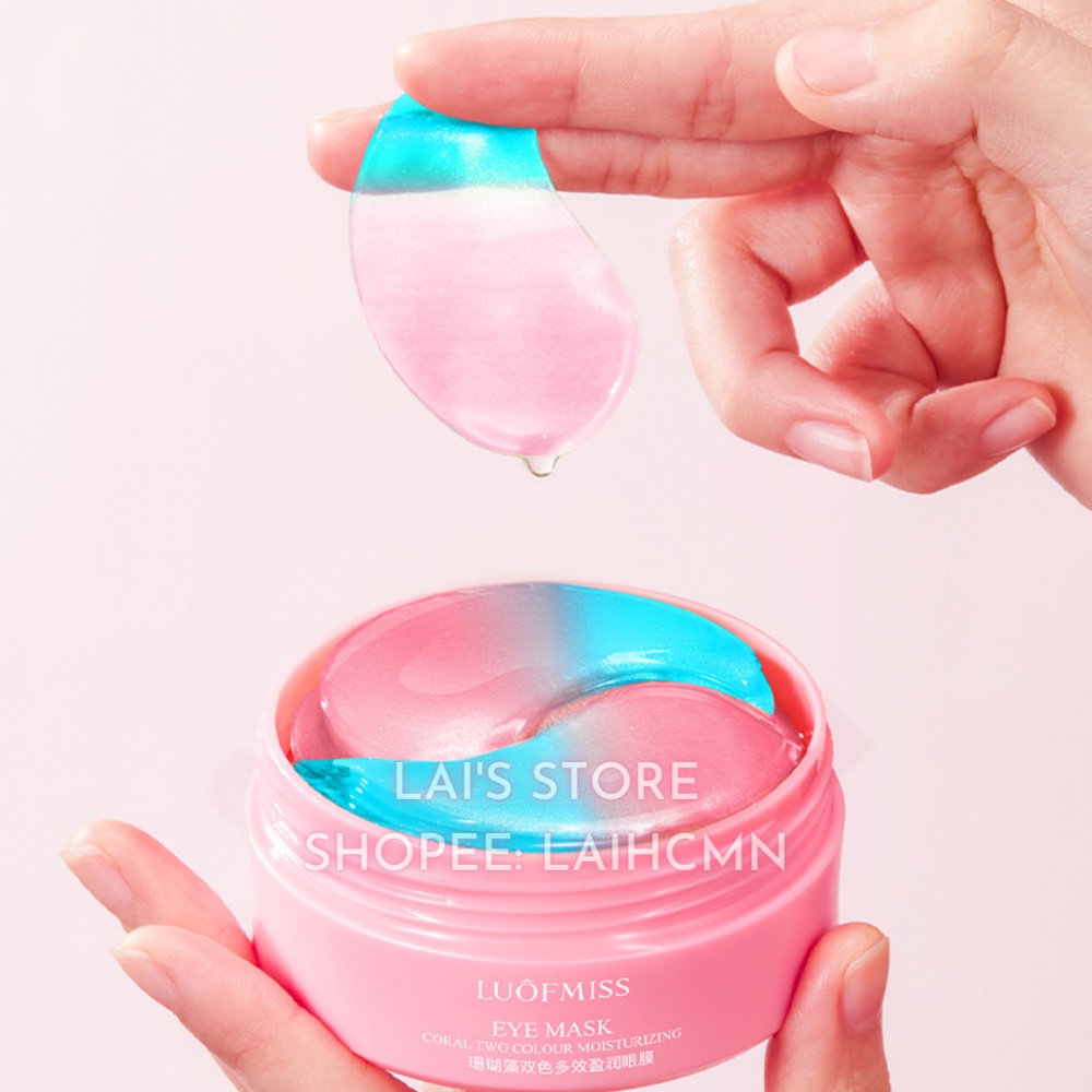 Mặt Nạ Mắt Chiết Xuất Tảo San Hô Luôfmiss (Hộp 60 Miếng) Hai Màu Tác Dụng Kép Cải Thiện Khô Da, Mất Nước, Xỉn Màu