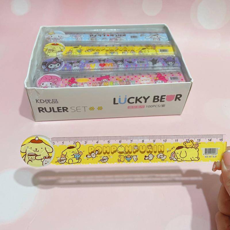 Thước Thẳng 15Cm Họa Tiết Kuromi Mymelody Dễ Thương Dùng Trong Trường Học/ Văn Phòng Kuromi Mymelody Cinnamorol Pochacco Onpompurin