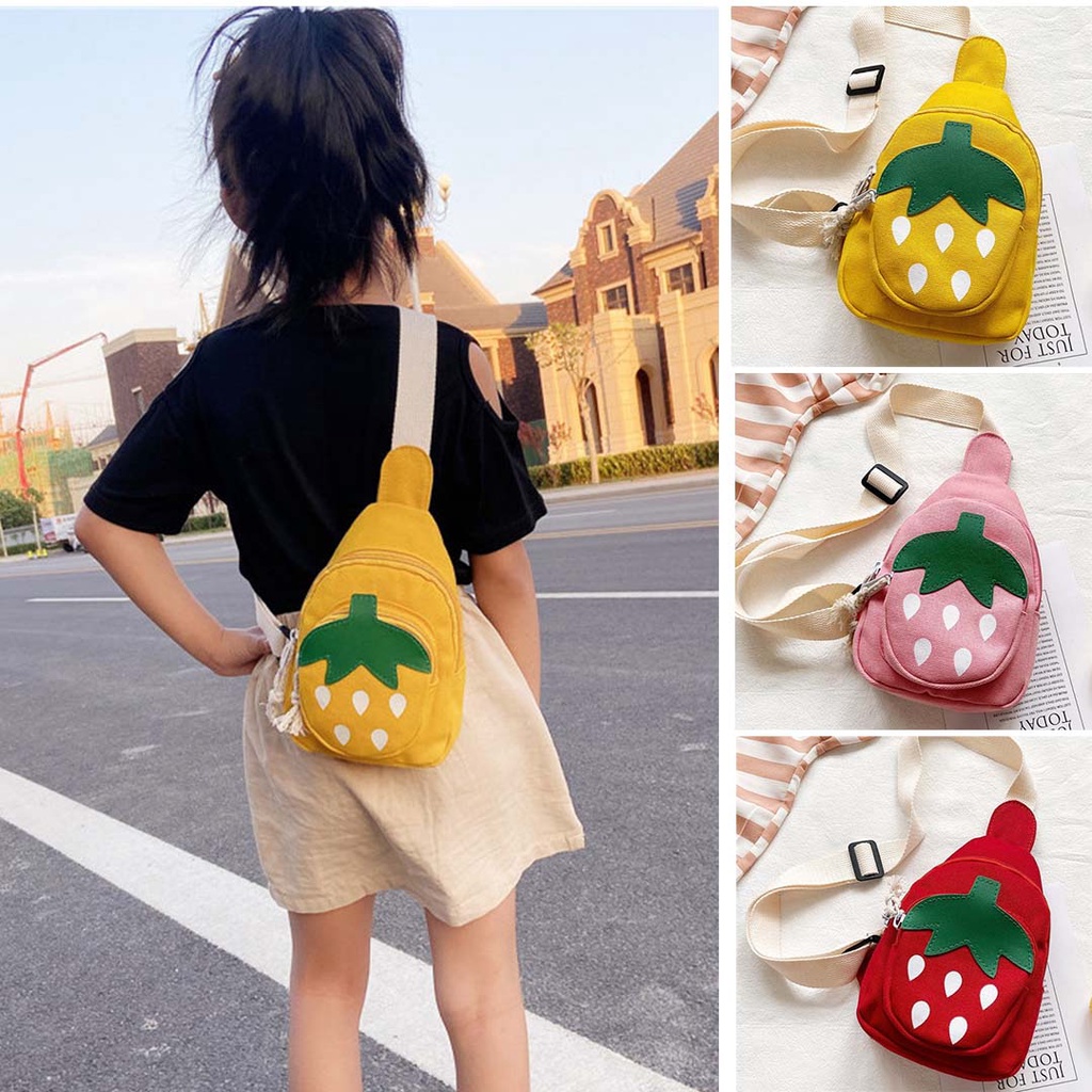 Túi đeo chéo cho bé hình quả dâu tây, túi trẻ em mini đi chơi – du lịch phong cách Hàn Quốc siêu yêu - Lado shop
