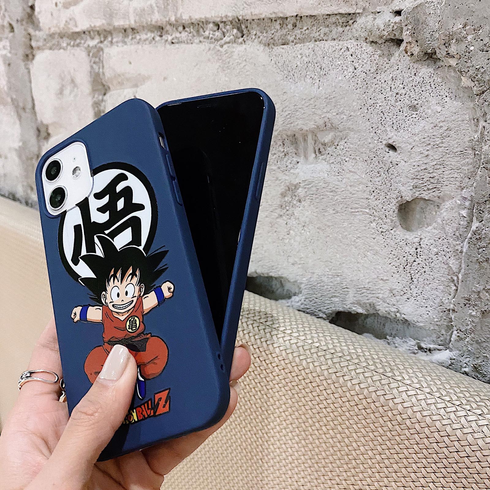 Ốp Lưng Silicone Màu Xanh Dương Hình Son Goku Cho Iphone 12 Mini 11 Pro Xs Max X Xr 7 8 Plus Se 2020 12 Pro Max 6.7