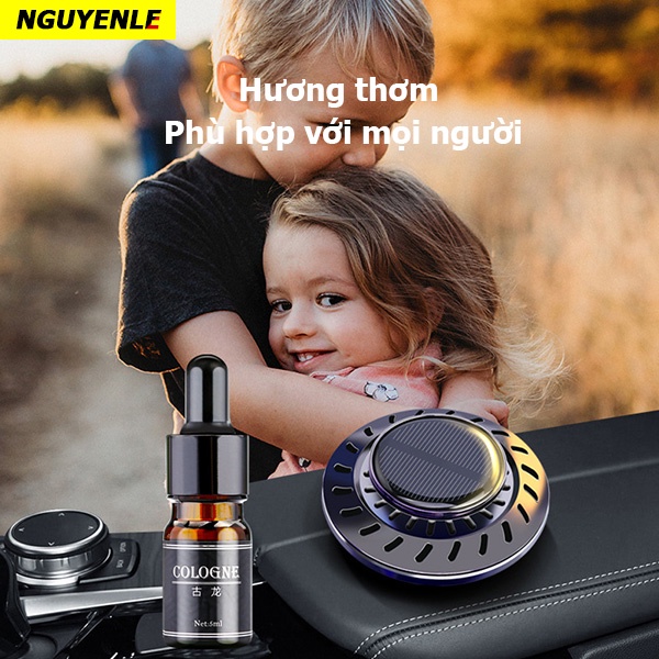 Tinh dầu nước hoa xe ô tô mẫu UFO năng lượng mặt trời , máy khuếch tán xoay toả hương tinh dầu