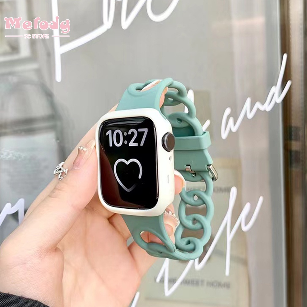 Dây Đeo Bằng Silicone Màu Kẹo Cho Đồng Hồ Thông Minh Series 7 / 6 / SE / 5 / 4 / 3 iwatch 45 / 44 / 42 / 41 / 40 / 38mm
