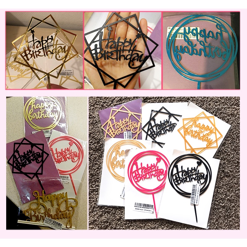 Meka tem cắm trang trí bánh kem, que cắm bánh mica trang trí bánh sinh nhật