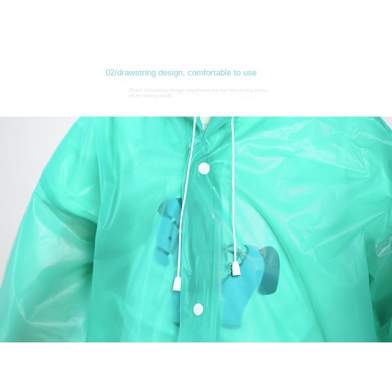 Áo Mưa Liền Thân Bằng PEVA Chống Thấm Nước Phong Cách Mới Thời Trang Dành Cho Trẻ Em