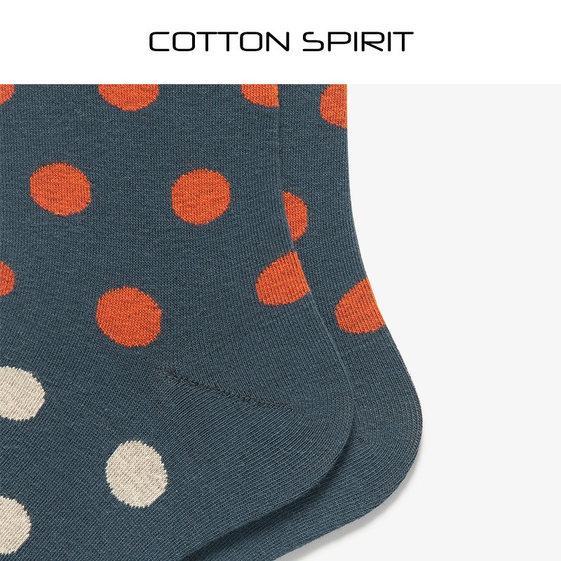 Tất cổ cao Retro Nam nữ Unisex Chấm bi Cotton Harajuku Ulzzang Hàn Quốc Vớ cao cổ Nam nữ Nhật Bản