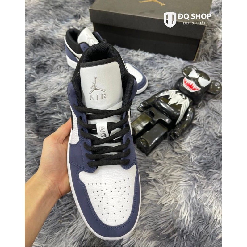Giày JoDan Cổ Thấp 1 Low MidNight NaVy, Giày Sneaker JorDan 1 Màu Than Cổ thấp Nam Nữ FULL BILL + BOX