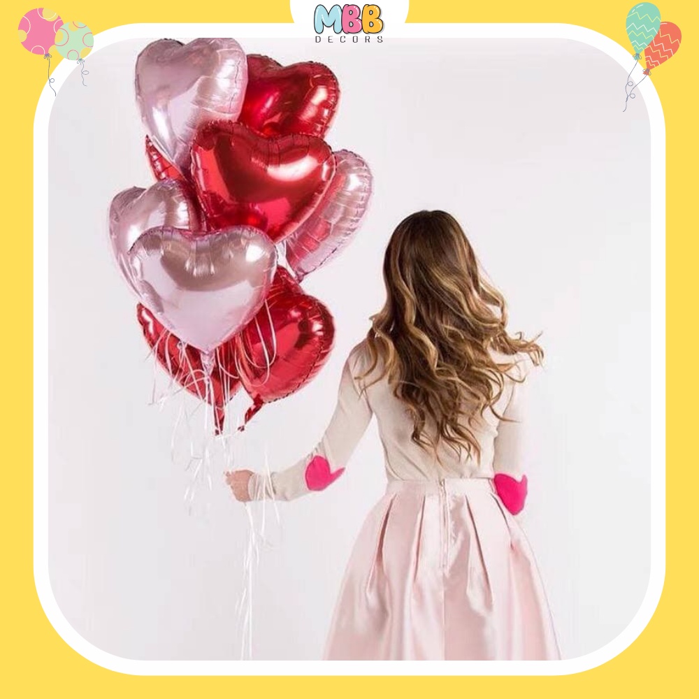 [TPHCM - TẶNG ỐNG THỔI] Bong Bóng Ngôi Sao Trái Tim Size To 45cm Nhiều Màu, Trang Trí Sinh Nhật, Đám Cưới, Valentine