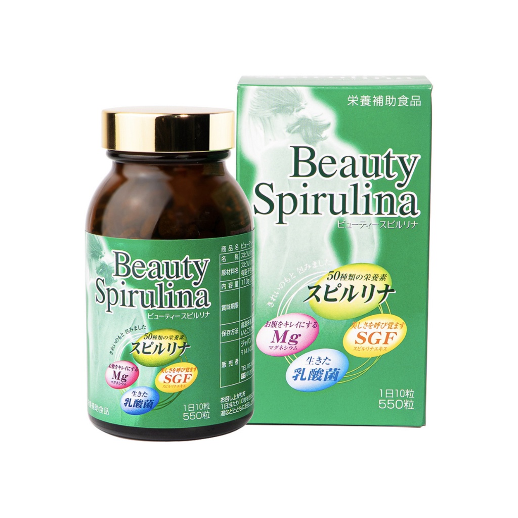 Tảo Beauty Spirulina LABORE, Hỗ Trợ Tăng Cường Sức Đề Kháng Cho Cơ Thể, Hạn Chế Lão Hóa Da Hộp 550 Viên