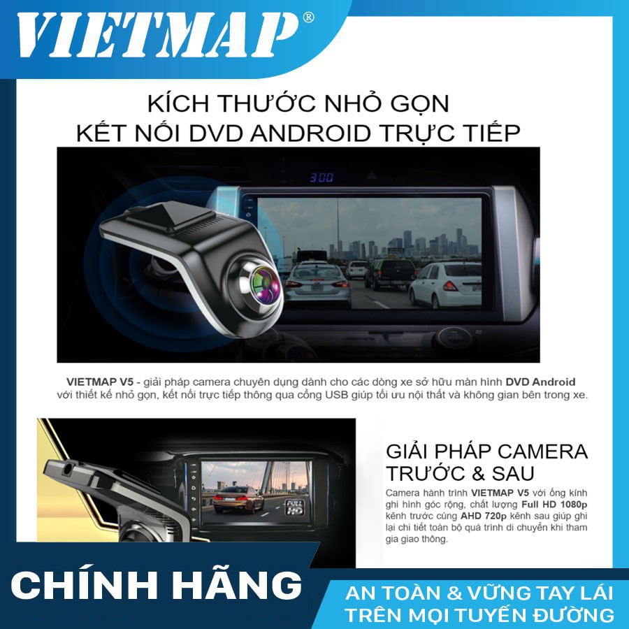 Camera hành trình ô tô VIETMAP V5 cho màn hình Android + thẻ nhớ 32/64GB Class 10