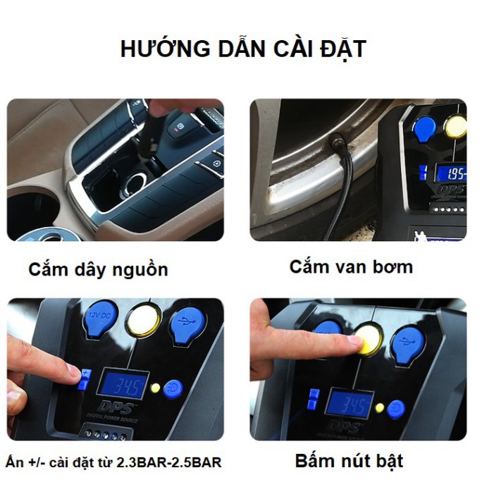 Sản Phẩm Máy bơm lốp ô tô tự ngắt nhãn hiệu Michelin: Mã 4398ML-12266 ..