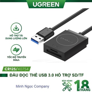Đầu đọc thẻ nhớ SD/TF/CF/MS chuẩn USB 3.0 Ugreen 20250 CR127 - Hàng Chính Hãng