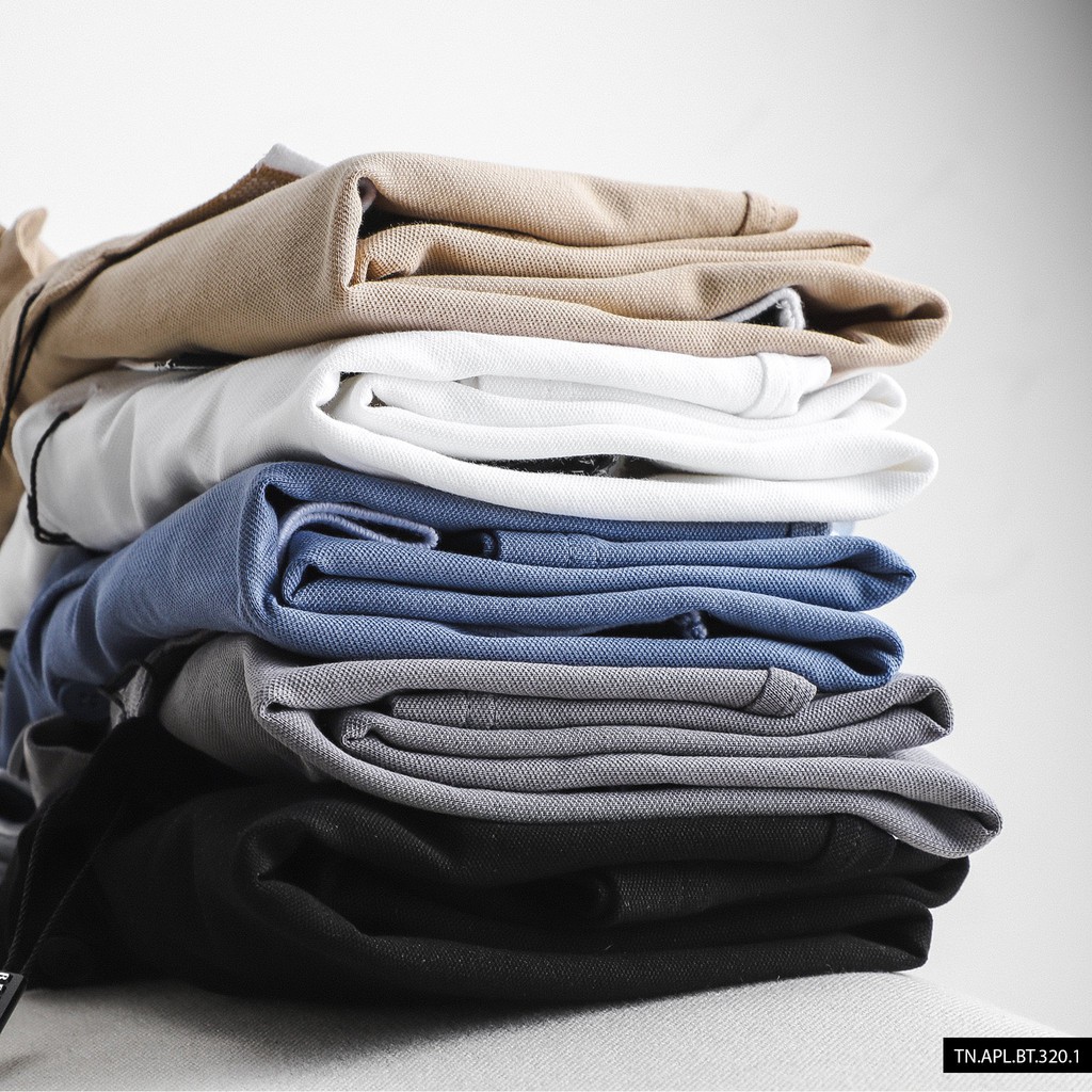 Áo polo nam phối viền vải cotton gai - BENTINO
