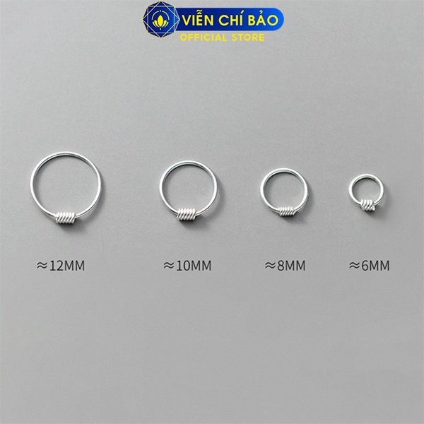 Khuyên tai bạc nữ vòng tròn lò xo bạc 925 thời trang phụ kiện trang sức nữ Viễn Chí Bảo B400393