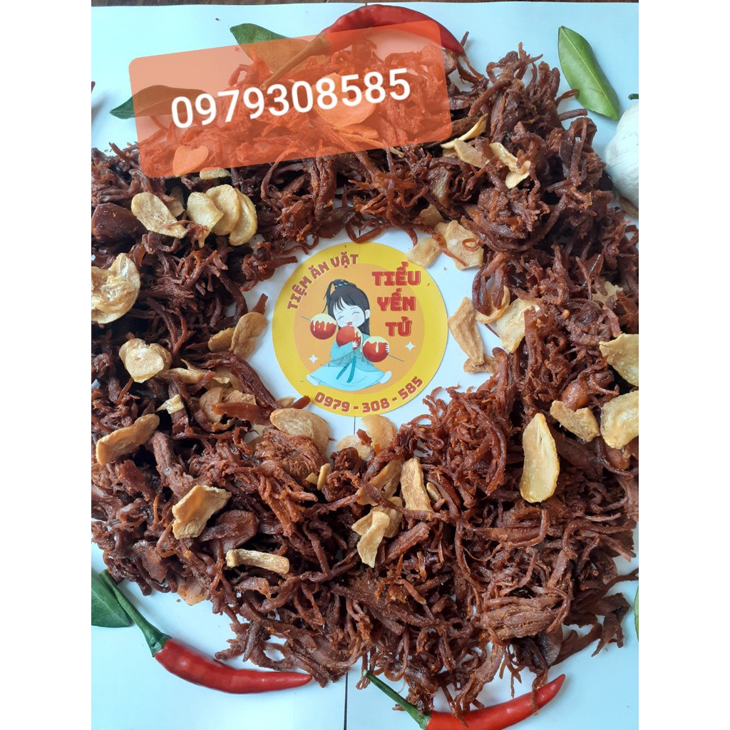 Khô heo, khô lợn ngập bơ tỏi 100gr Loại 1 mềm ngon cay vừa, đồ ăn vặt Hà Nội | BigBuy360 - bigbuy360.vn