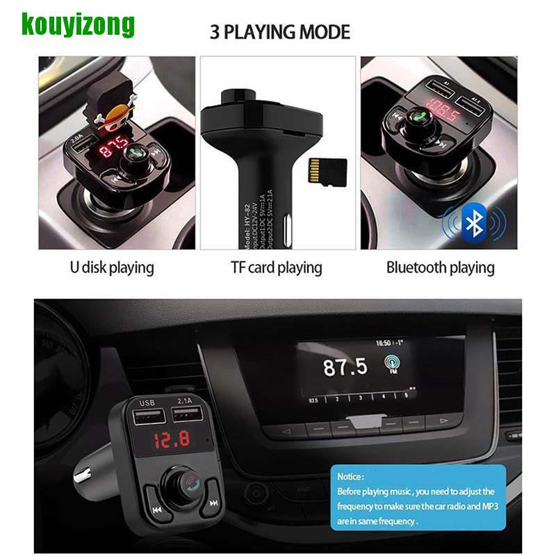 Máy Nghe Nhạc Mp3 Bluetooth Không Dây Tích Hợp Đài Fm Cổng Sạc Usb Tf Kuozo Cho Xe Hơi