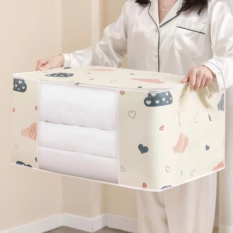 Túi Đựng Chăn Mền Sức Chứa Lớn Có Khóa Kéo Có Thể Gấp Gọn Tiện Dụng