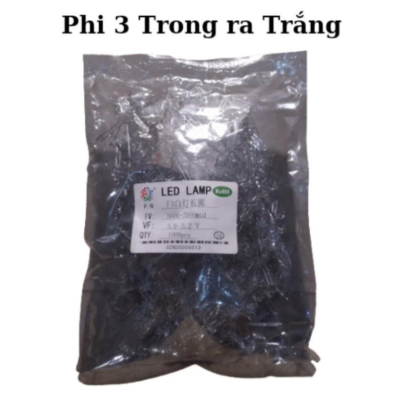 Gói 1000C LED Trong Phi 3 Nhiều Màu 2.0-3.2VDC Loại Tốt Loại Tốt