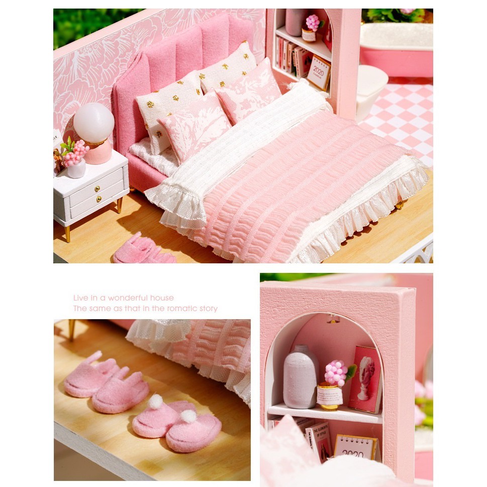 Mô hình nhà búp bê DIY Doll House Miniature_ A LITTLE WARM MOMENT _Tặng TẤM CHE BỤI + KEO