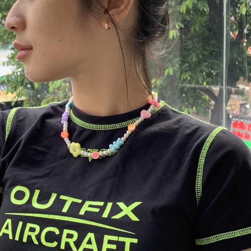 Vòng cổ hạt trai mix Gấu/Hoa/Mặt cười/Tim Hàn Quốc