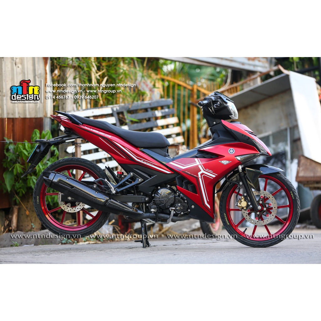 Tem rời Exciter 150 đỏ nhám chỉ trắng đen , tem 3 lớp cao cấp
