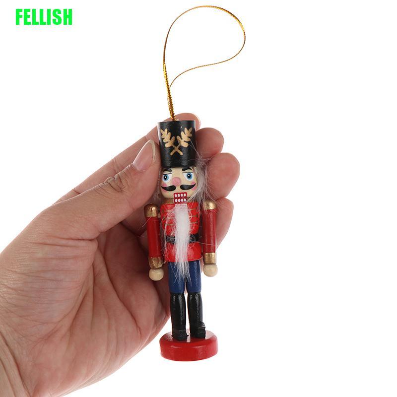 1 Đồ Chơi Trang Trí Giáng Sinh Bằng Gỗ Hình Chú Lính Nutcracker Kích Thước 10cm 436v