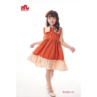 V02, váy riomio thủy thủ màu cam đất 11-33kg