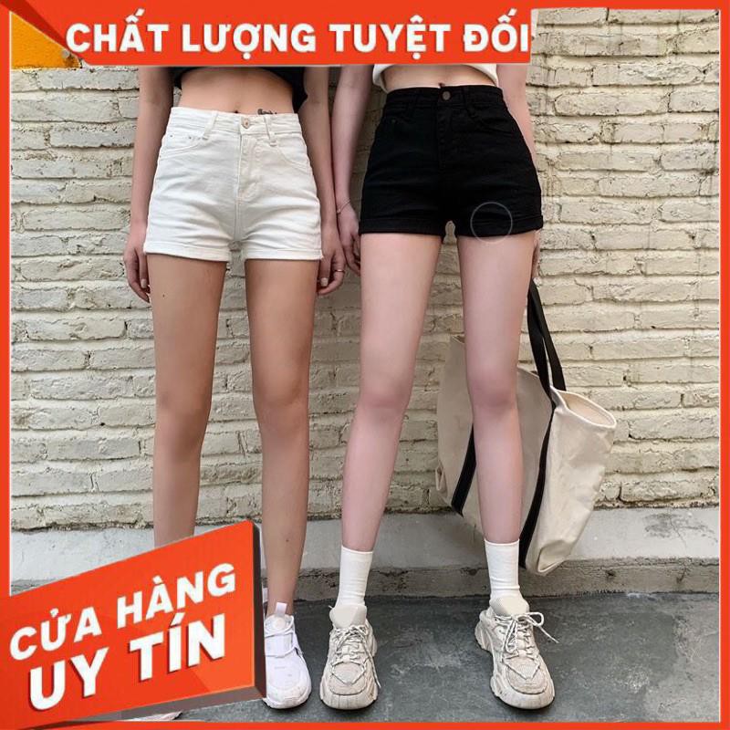 QUẦN SHORT JEANS TRẮNG/ĐEN CO GIÃN LƯNG CAO- hình thật sp