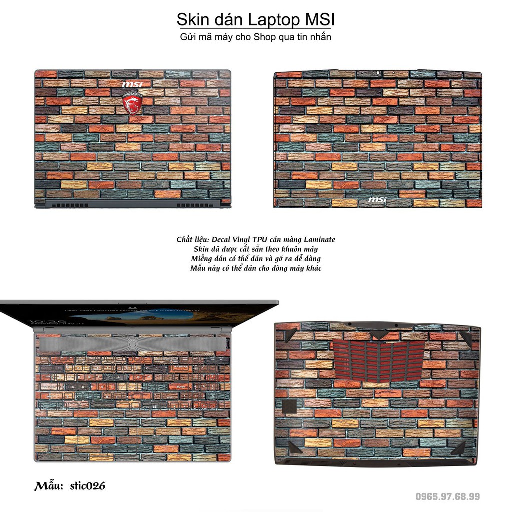 Skin dán Laptop MSI in hình Hoa văn sticker _nhiều mẫu 5 (inbox mã máy cho Shop)