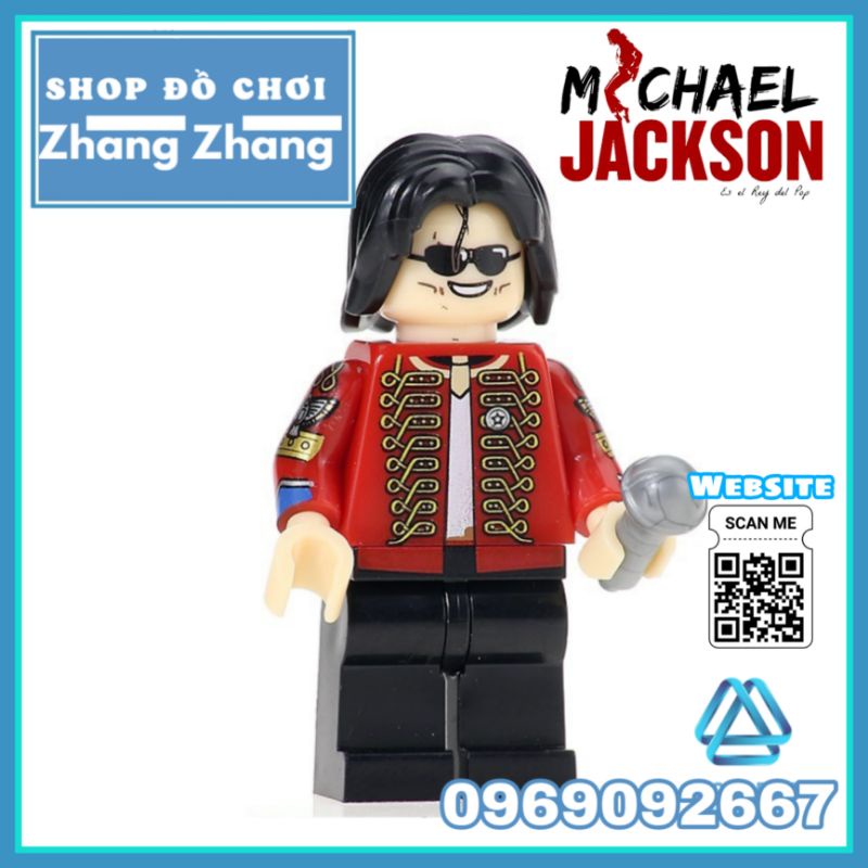 Đồ chơi xếp hình ông hoàng nhạc rock Michael Jackson ngôi sao ca nhạc Minifigures Kopf KF265