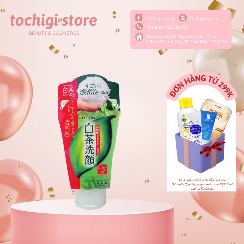 Sữa rửa mặt trà xanh Rohto Shirochasou ngăn ngừa mụn và chống lão hoá