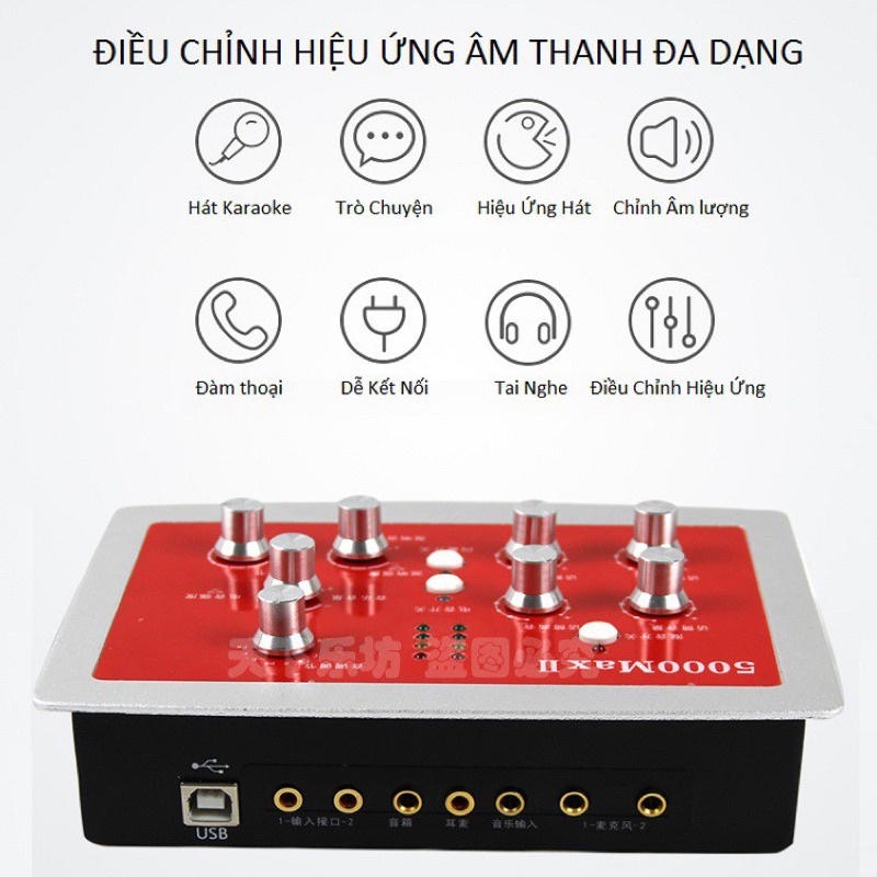 Combo thu âm livestream Míc PC K200-Sound card HF5000 MAX BẢN 2020 kèm đây đủ phụ kiện