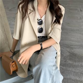 Áo Khoác Tay Ngắn Phong Cách Hàn Quốc Thiết Kế Đơn Giản Màu Sắc Thời Trang Mùa Hè Dành Cho Nữ