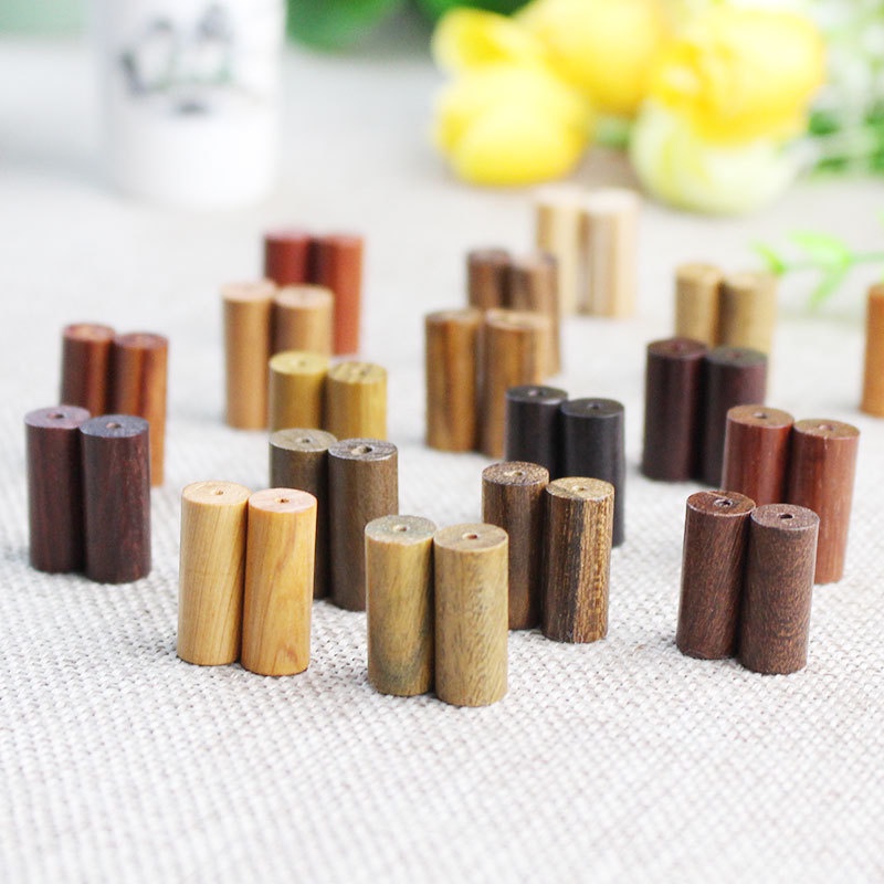Hạt Gỗ Đàn Hương Dạng Trụ Dùng Làm Vòng Tay/Dây Chuyền Diy