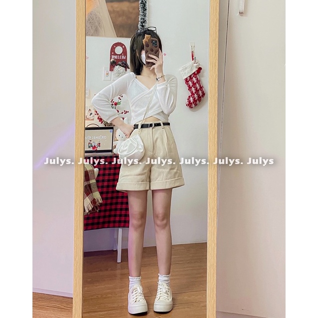 Áo len croptop trễ vai vạt chéo 2 màu (ảnh thật shop chụp kèm video)