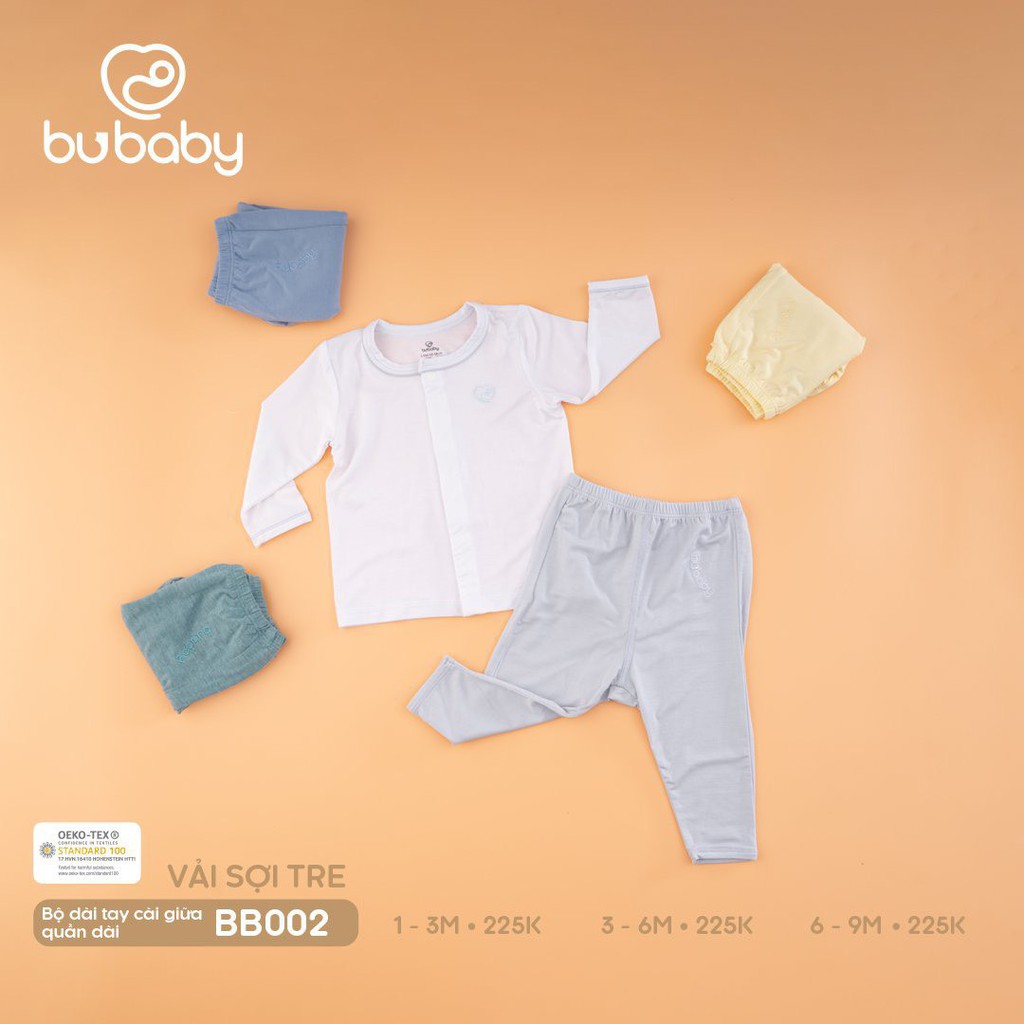 [BU BABY] BỘ DÀI TAY CÀI THẲNG BB002