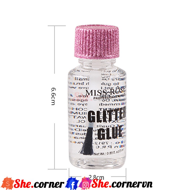 [XẢ KHO] Keo dán nhũ kim tuyến Miss Rose Glitter Glue cho mặt và body