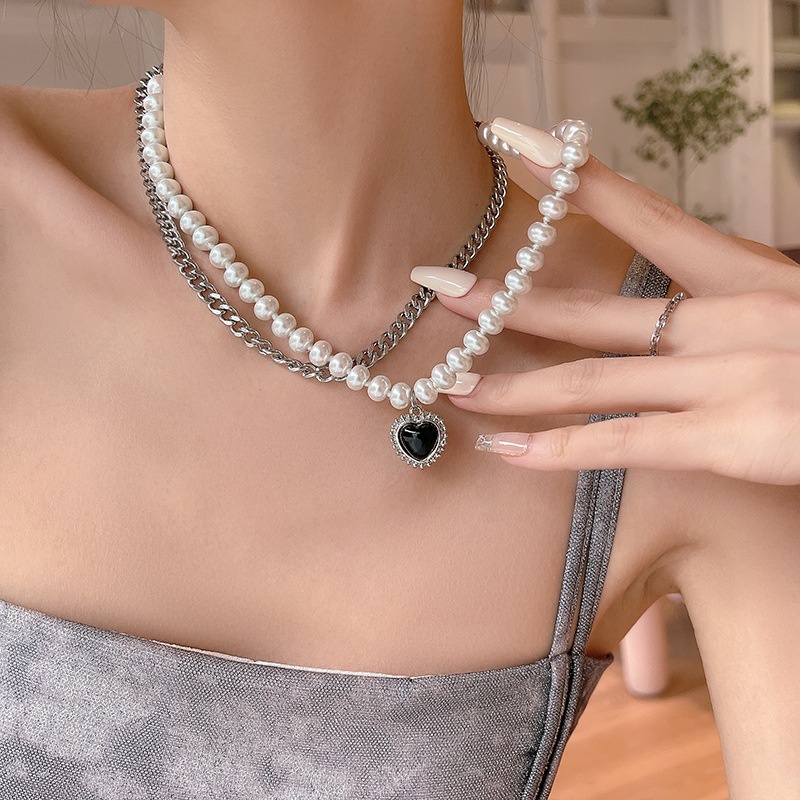 Vòng cổ Nhiều Lớp Mặt Trái Tim Thời Trang Cổ Điển Cho Nữ