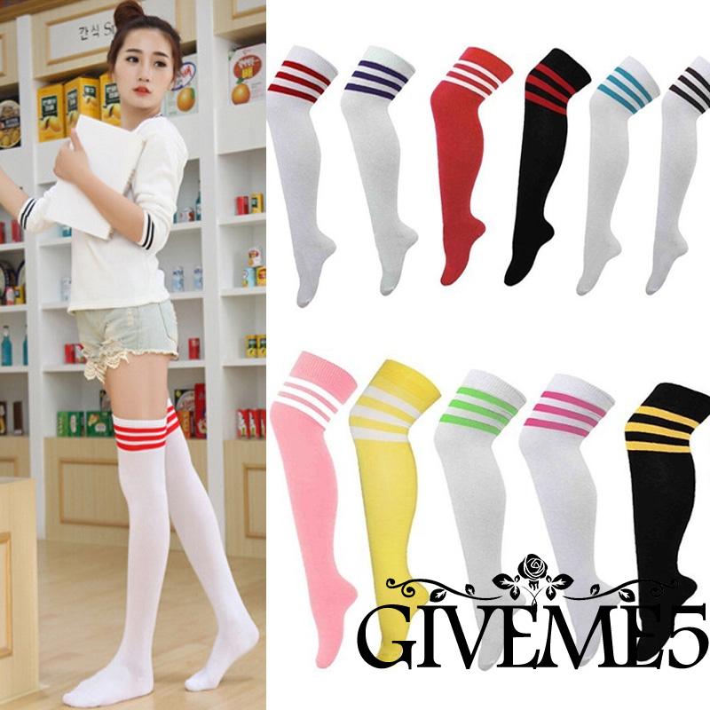 Tất Thể Thao Cổ Cao Kẻ Sọc Thời Trang Cho Nam Và Nữ