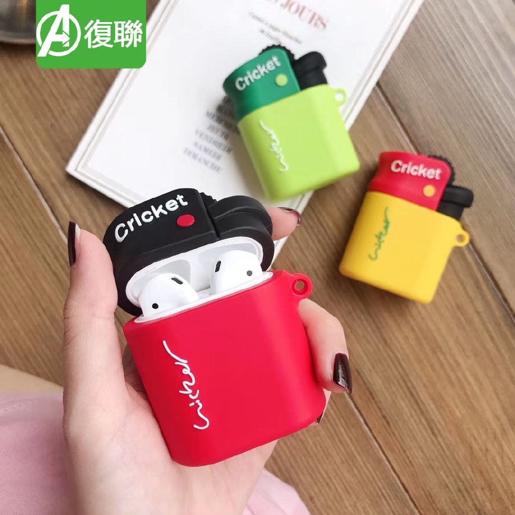 Vỏ Bọc Hộp Sạc Tai Nghe Airpods 2 Hình Bật Lửa Phong Cách Retro Độc Đáo