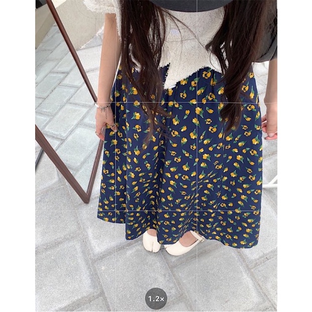 Chân váy thô hoa nhí 2 lớp Ulzzang style 🌸 Hàng Quảng Châu