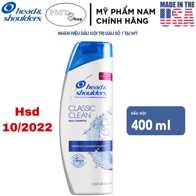 [USA] Dầu gội Head &amp; Shoulders Classic Clean 400ml sạch gàu - Mỹ