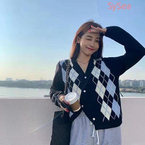 Áo Khoác Cardigan Dệt Kim Tay Dài Cổ Chữ V Phong Cách Retro Mùa Thu Cho Nữ