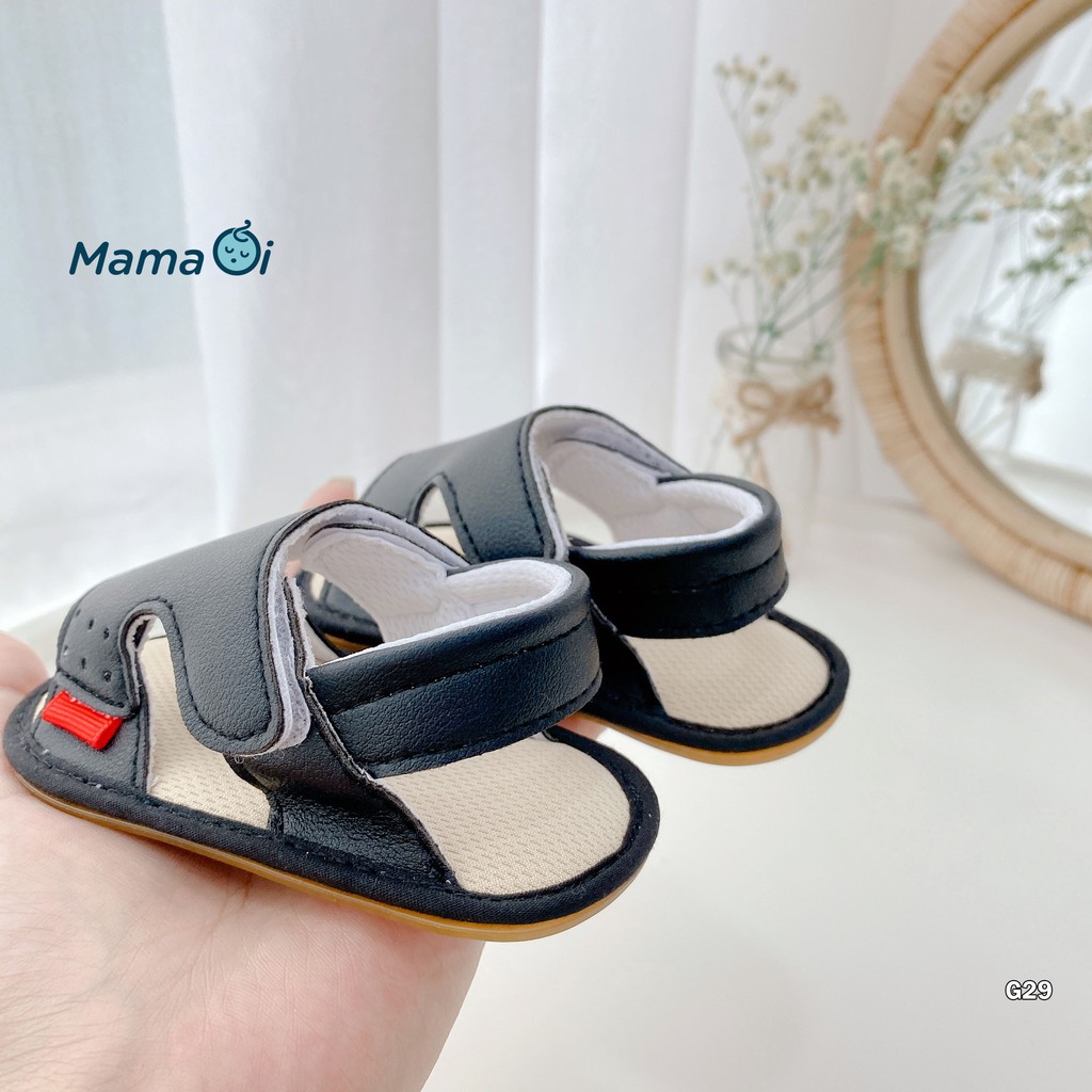 G29 Giày tập đi cho bé dép tập đi sandal kiểu màu đen da mềm cho bé bằng da của Mama Ơi - Thời trang cho bé