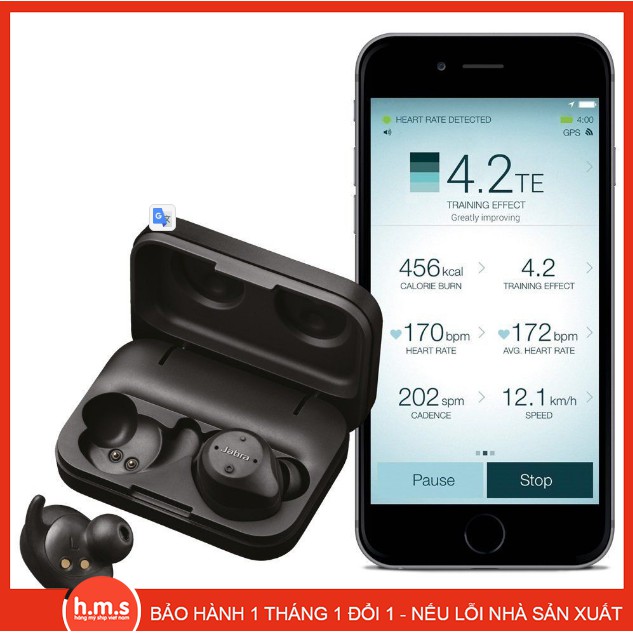 Tai nghe không dây Jabra Elite Sport Black True 4.5 Hr | HÀNG CHÍNH HÃNG