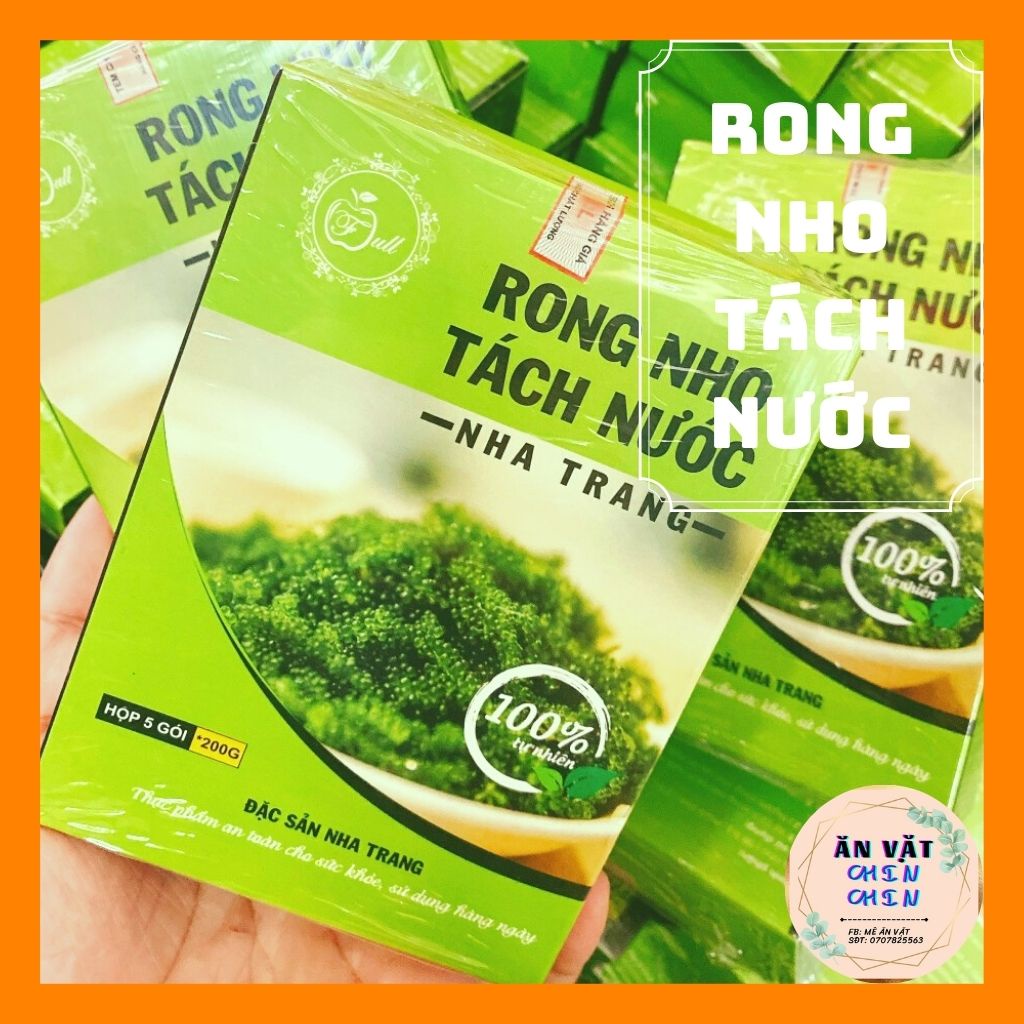 Rong nho tách nước Khánh Hòa Nha Trang hộp 200g 5 gói - ĂN VẶT CHIN CHIN.