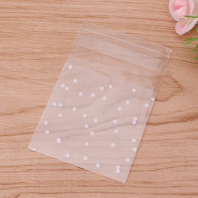 Set 100 Túi Nhựa Đựng Bánh Kẹo Có Keo Dán Phong Cách Giáng Sinh