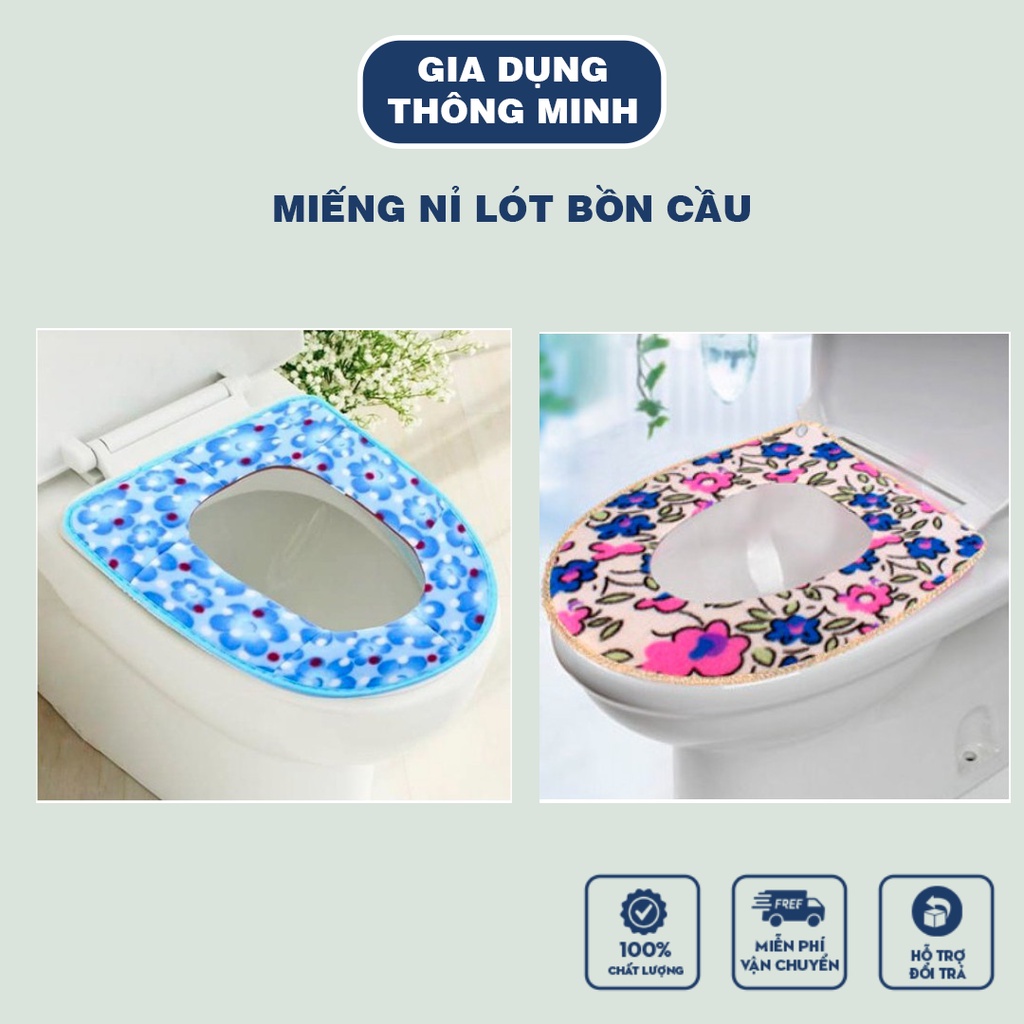 Miếng nỉ lót bồn cầu ấm mông mùa đông lạnh giá