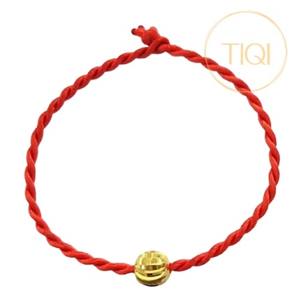 Vòng Tay Chỉ Đỏ Điểm Hạt Vàng Khía Đẹp Vòng Handmade Nam Nữ Đeo Bình An Dây May Mắn Kết Hợp Với Bi Tặng Túi Zip Tiện Lợi
