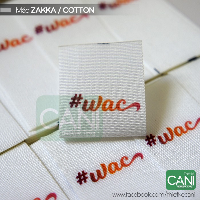 100 cái Mác quần áo In theo yêu cầu Nhãn cotton  - Mác vải cotton zakka